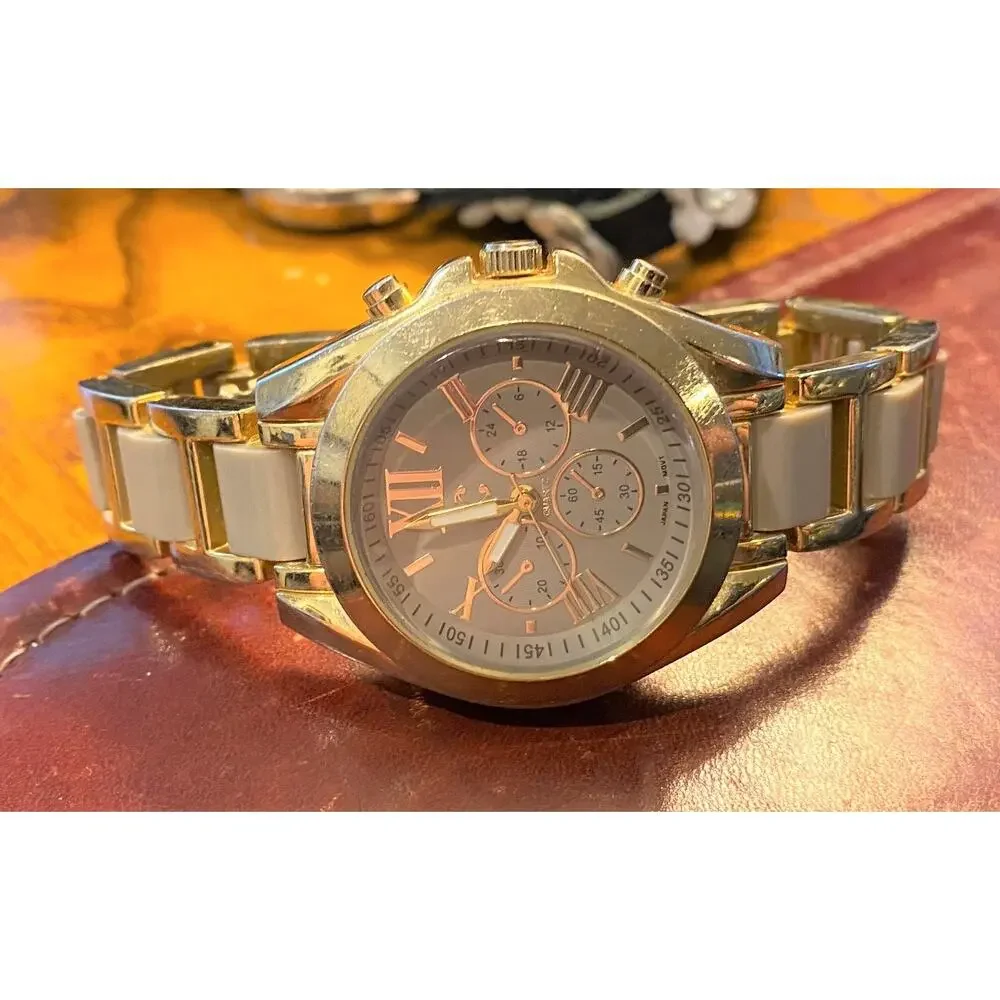 Unisex 40mm Gold Tone and Gray Charming Charlie Watch